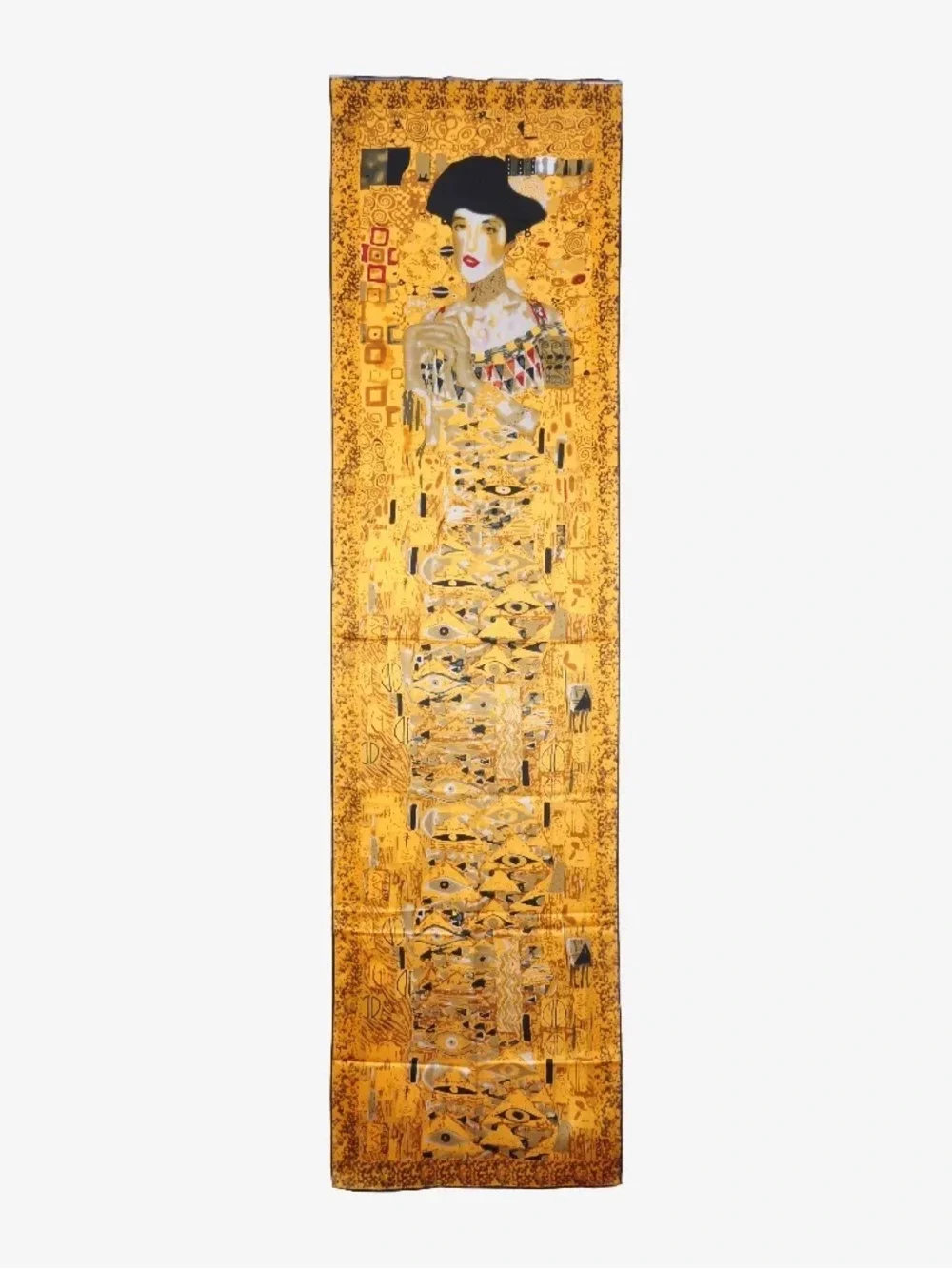 Vintage Klimt Silk Scarf Portrait Adele Bloch Bauer Gold Art Deco 100% Silk - Picture 10 of 10